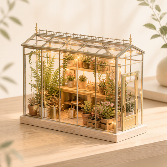 Verdant House Greenhouse Diorama — premium adult hobby kit